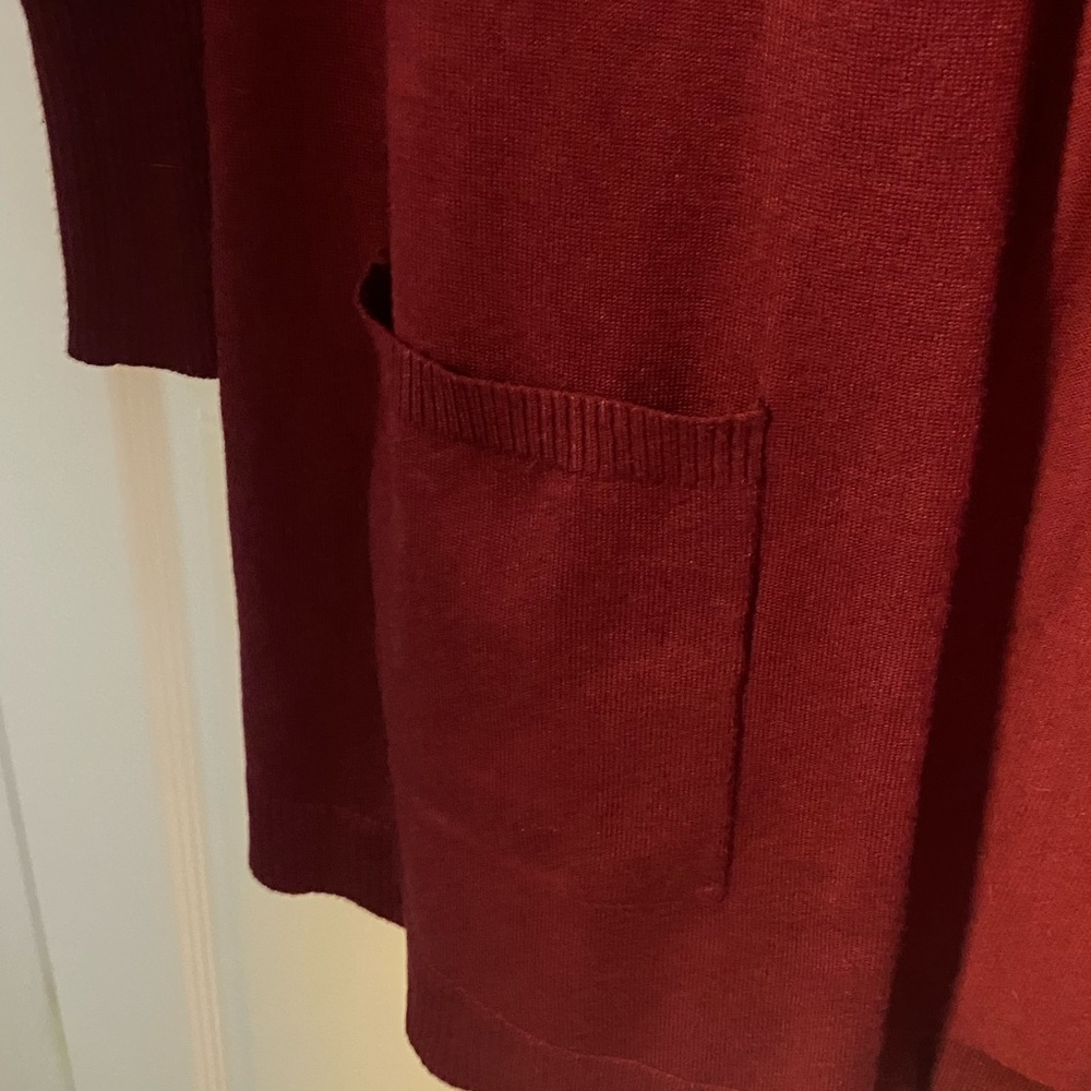 Roz & Ali by Dress Barn Burgundy Sweater with Lace-Up Detail - Picture 4 of 4